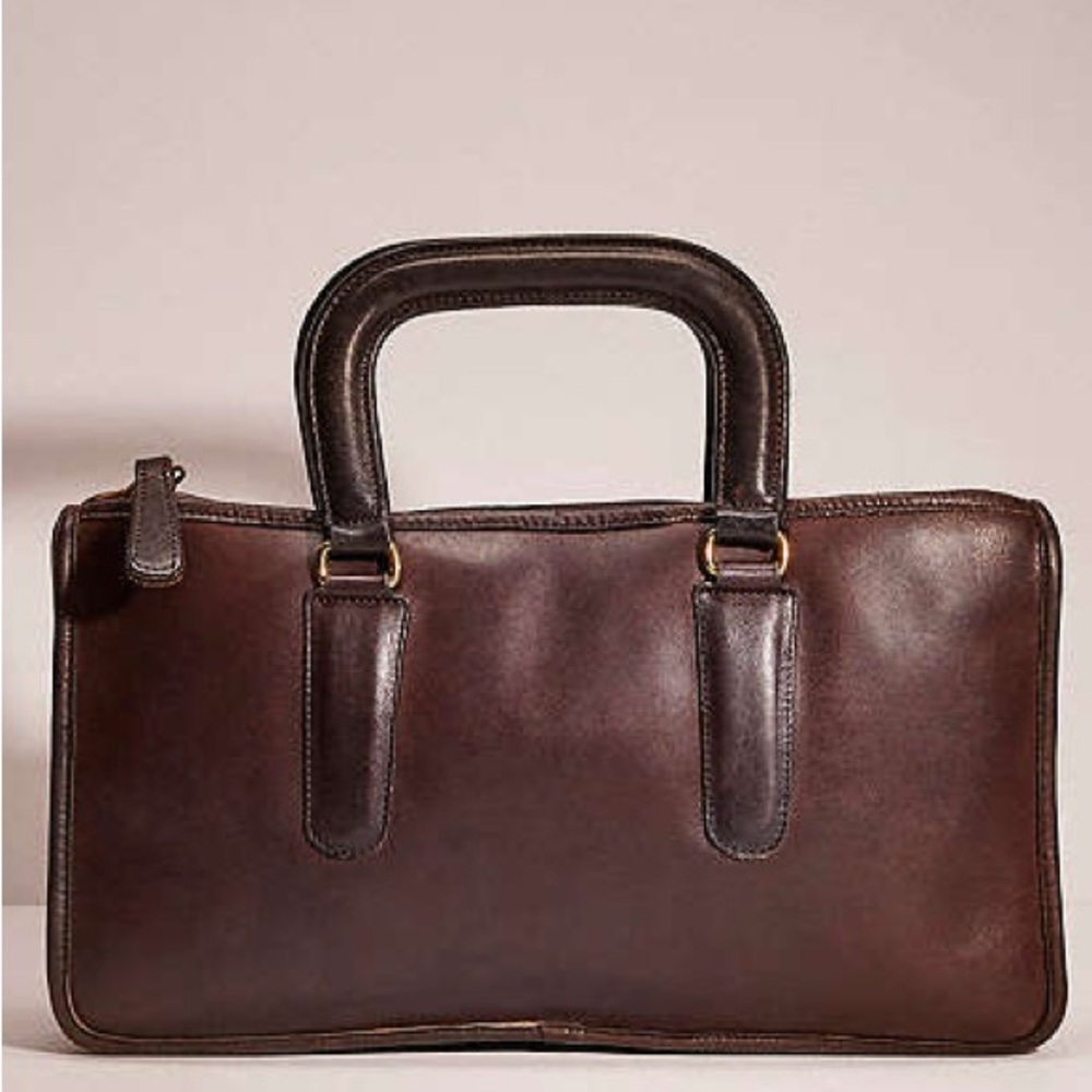 Coach Vintage Rich Brown Genuine Leather Slim Compact Satchel 275-4029‎